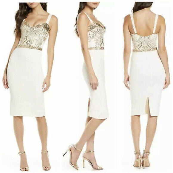 Dress The Population Silvia dress with beaded top, altered to cocktail length - Picture 3 of 14